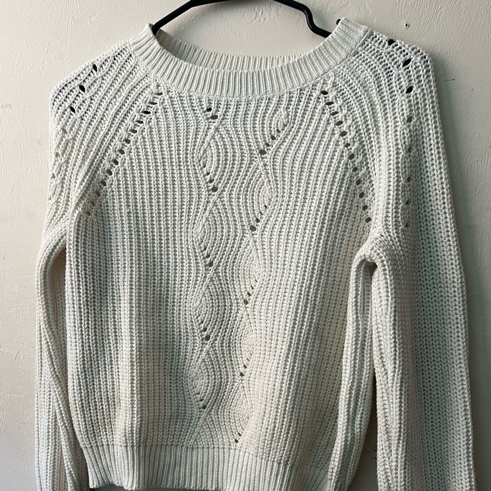 White knit sweater